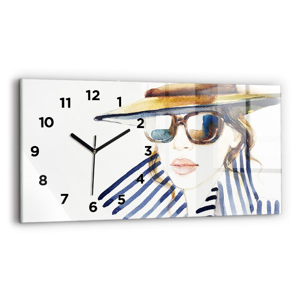 Glass wall clock rectangular Last Days of Vacation Fashion