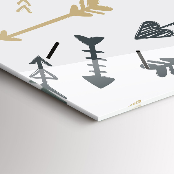 Glass wall clock rectangular Geometric hipster pattern