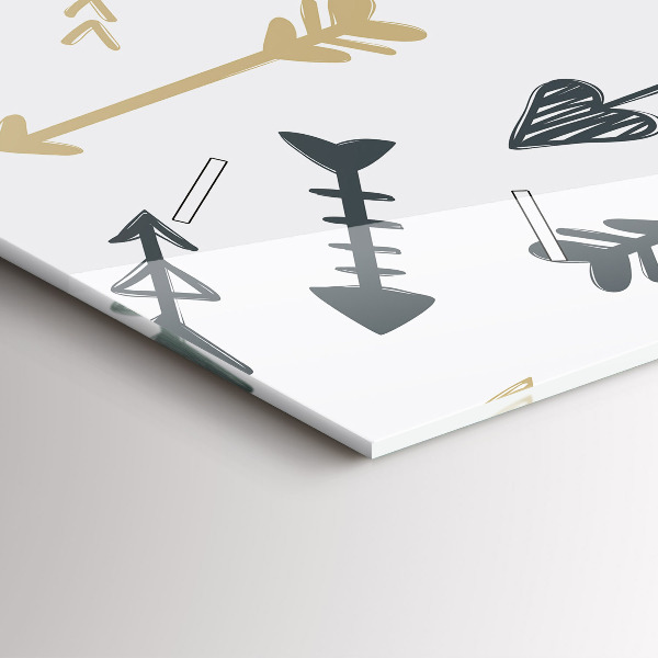 Glass wall clock rectangular Geometric hipster pattern