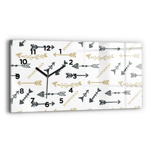 Glass wall clock rectangular Geometric hipster pattern