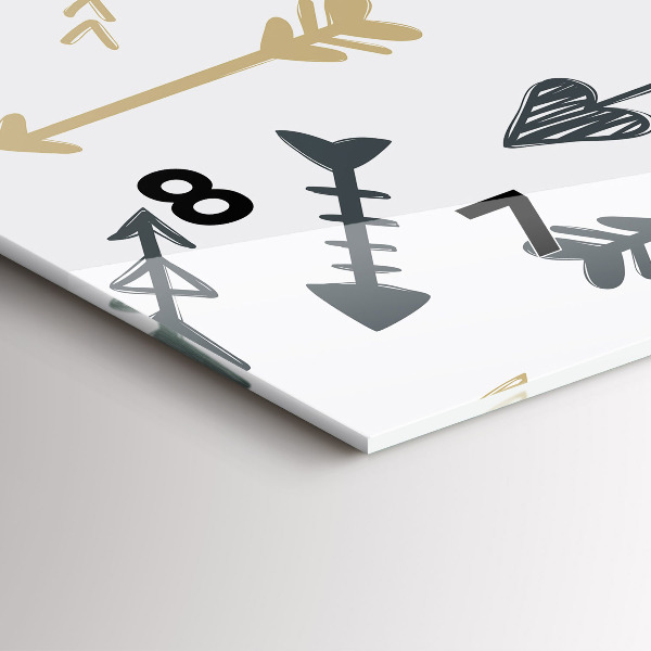 Glass wall clock rectangular Geometric hipster pattern