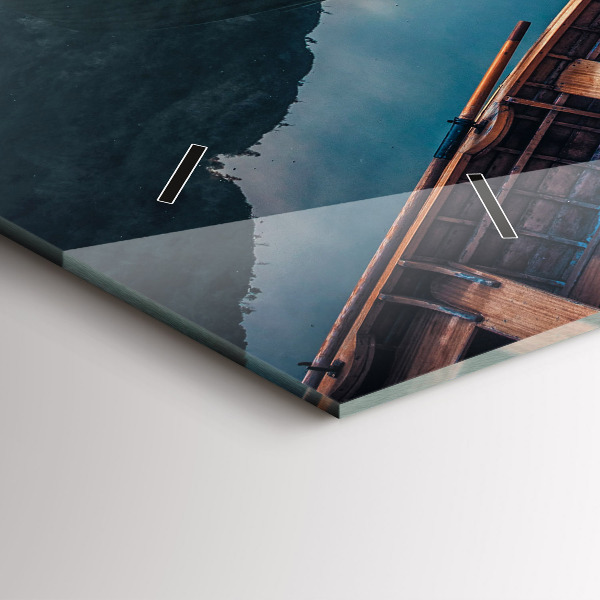 Glass wall clock rectangular Pier and Lake