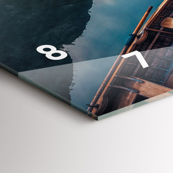 Glass wall clock rectangular Pier and Lake