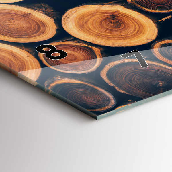 Glass wall clock rectangular Wood