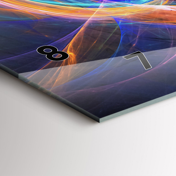 Glass wall clock rectangular Colorful Fractal