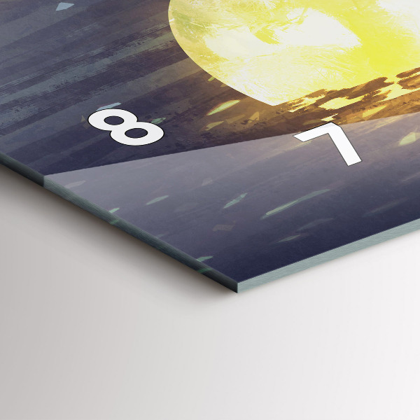 Glass wall clock rectangular Abstraction