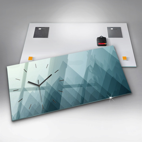 Glass wall clock rectangular Geometric figures
