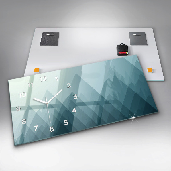 Glass wall clock rectangular Geometric figures