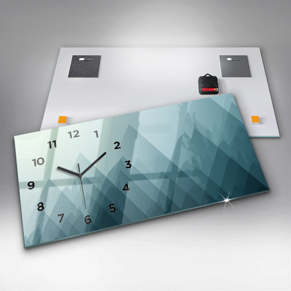 Glass wall clock rectangular Geometric figures