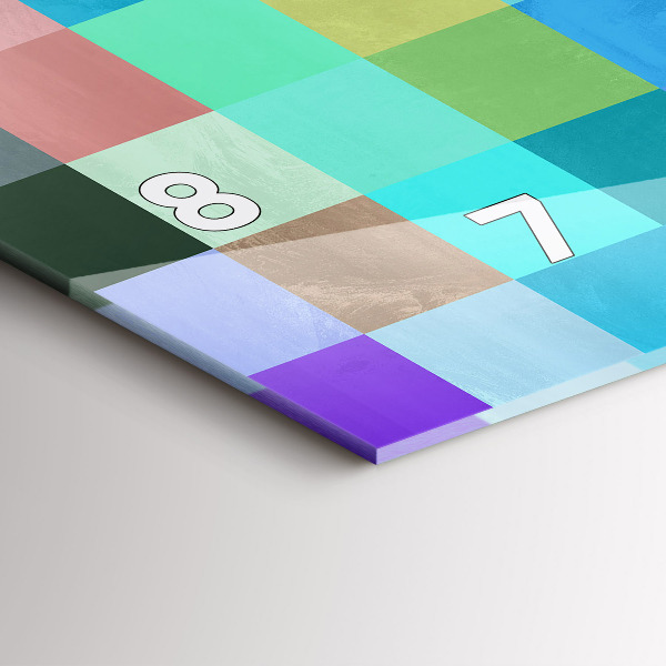 Glass wall clock rectangular Composition of Squares