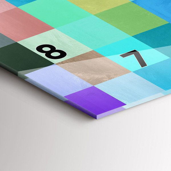 Glass wall clock rectangular Composition of Squares
