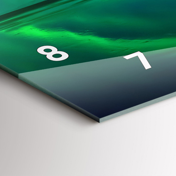 Glass wall clock rectangular Northern lights