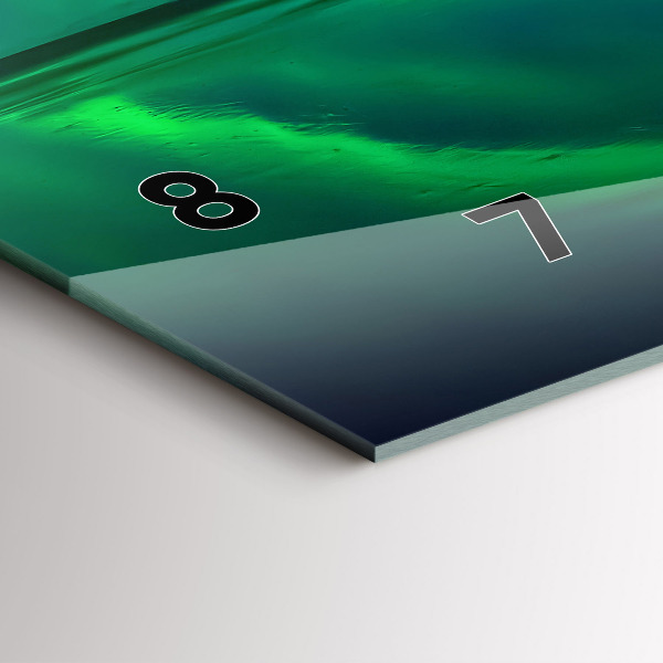 Glass wall clock rectangular Northern lights