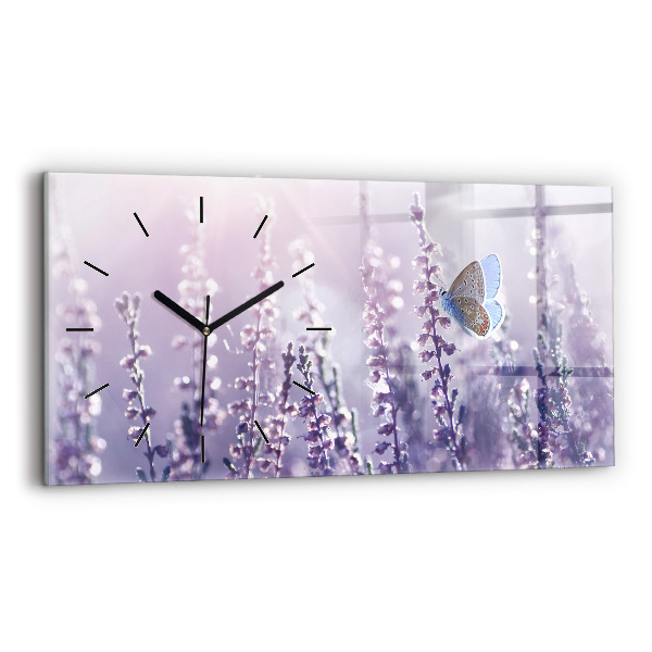 Glass wall clock rectangular Abstraction