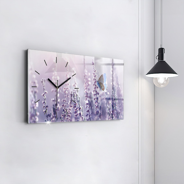 Glass wall clock rectangular Abstraction