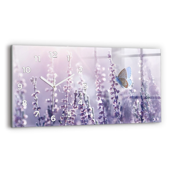 Glass wall clock rectangular Abstraction