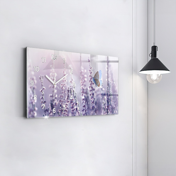 Glass wall clock rectangular Abstraction