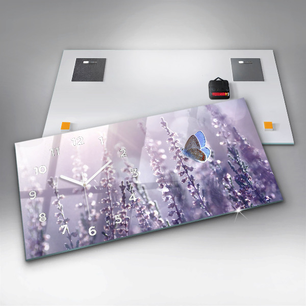 Glass wall clock rectangular Abstraction