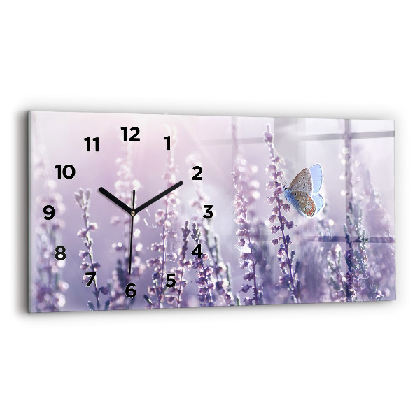 Glass wall clock rectangular Abstraction
