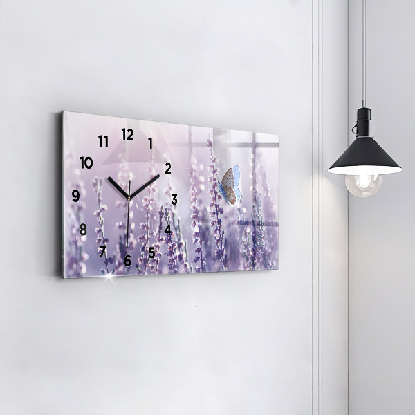 Glass wall clock rectangular Abstraction
