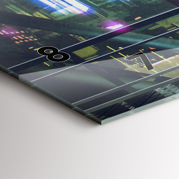 Glass wall clock rectangular Cyberpunk