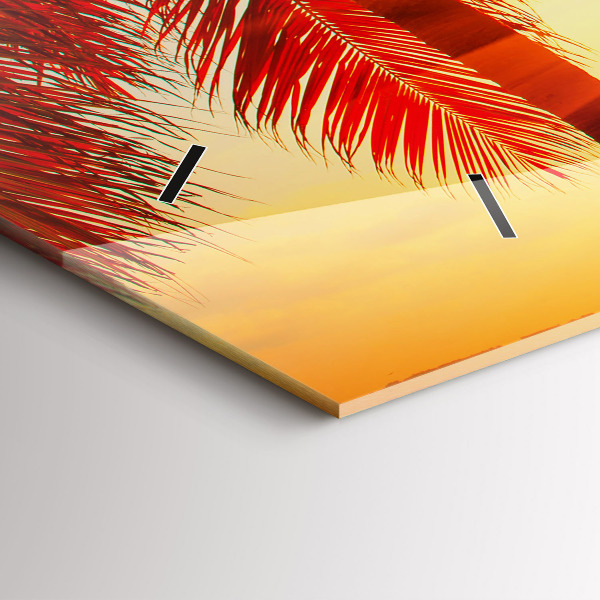 Glass wall clock rectangular Holidays Relaxation Summer