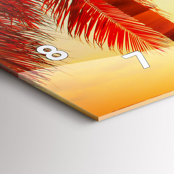 Glass wall clock rectangular Holidays Relaxation Summer