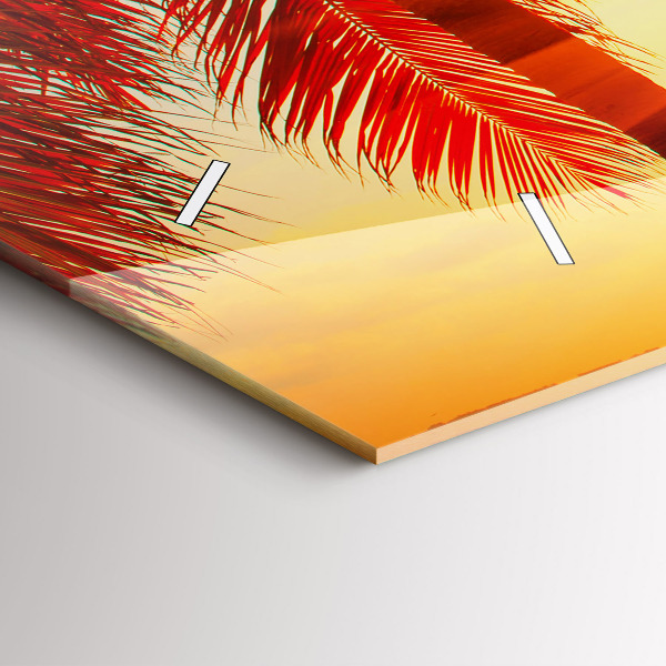 Glass wall clock rectangular Holidays Relaxation Summer