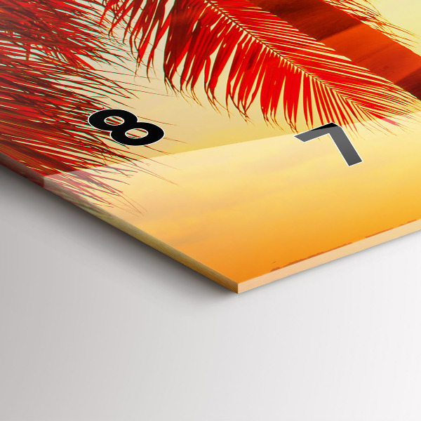 Glass wall clock rectangular Holidays Relaxation Summer