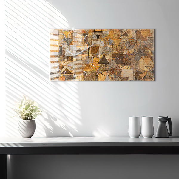 Glass wall clock rectangular Geometric Shapes