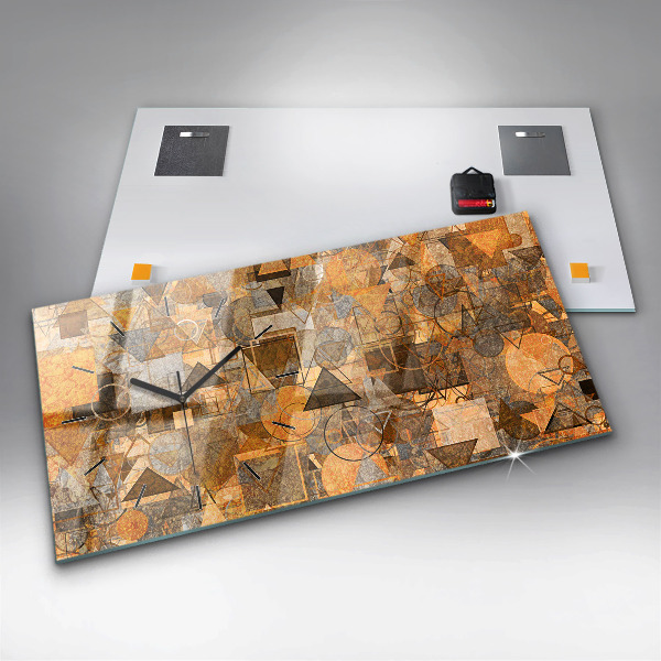 Glass wall clock rectangular Geometric Shapes