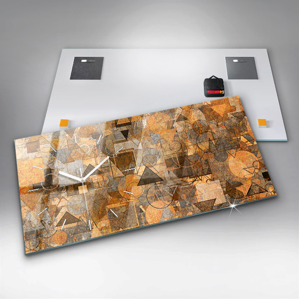 Glass wall clock rectangular Geometric Shapes