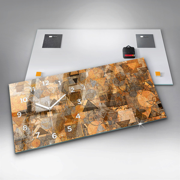 Glass wall clock rectangular Geometric Shapes