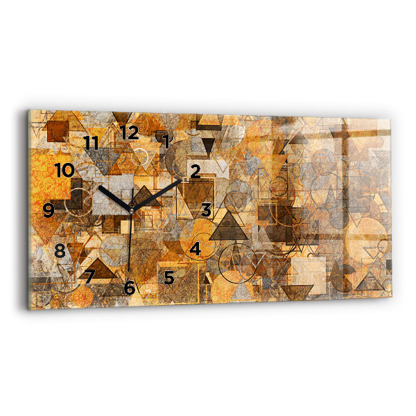 Glass wall clock rectangular Geometric Shapes