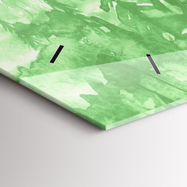 Glass wall clock rectangular Painting green forest