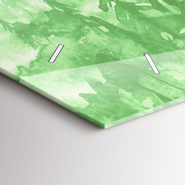 Glass wall clock rectangular Painting green forest