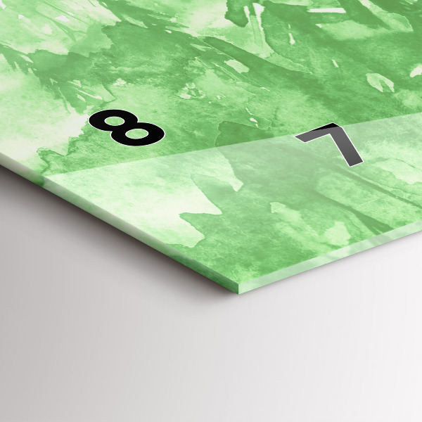 Glass wall clock rectangular Painting green forest