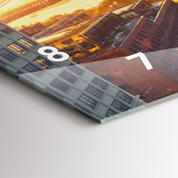 Glass wall clock rectangular New York Manhattan