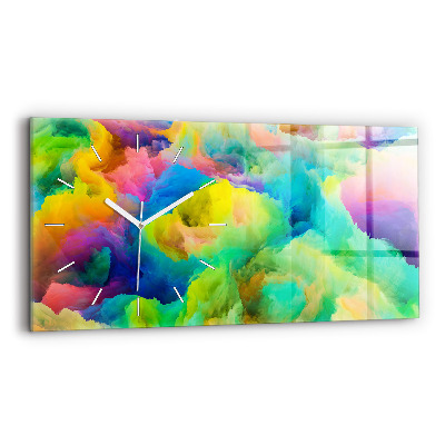 Glass wall clock rectangular Fractal Texture