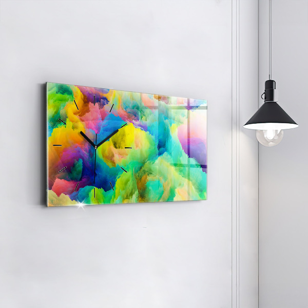 Glass wall clock rectangular Fractal Texture