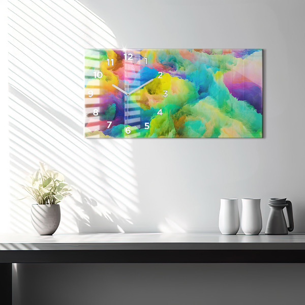 Glass wall clock rectangular Fractal Texture