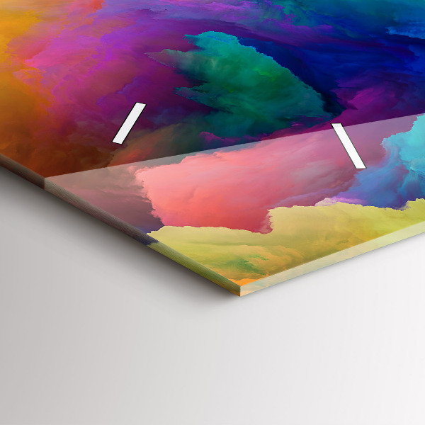 Glass wall clock rectangular Fractal Texture