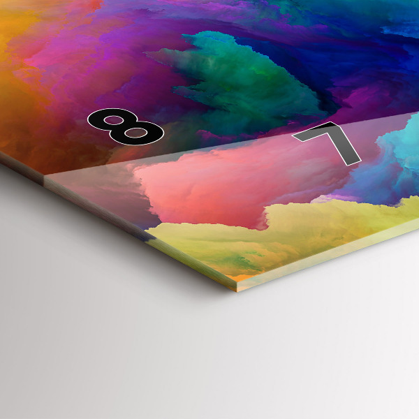 Glass wall clock rectangular Fractal Texture