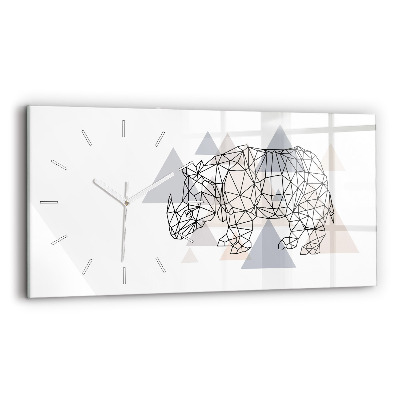 Glass wall clock rectangular Geometric Pattern