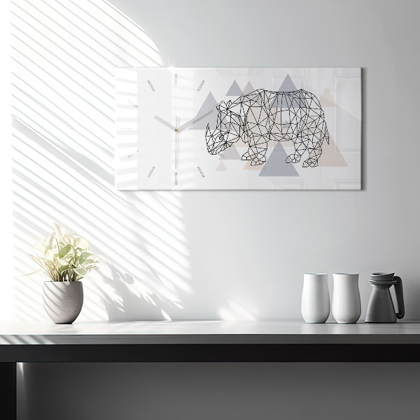 Glass wall clock rectangular Geometric Pattern