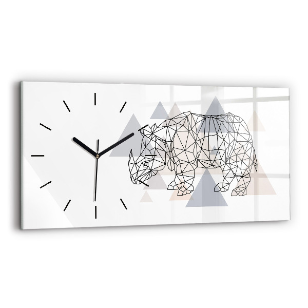 Glass wall clock rectangular Geometric Pattern