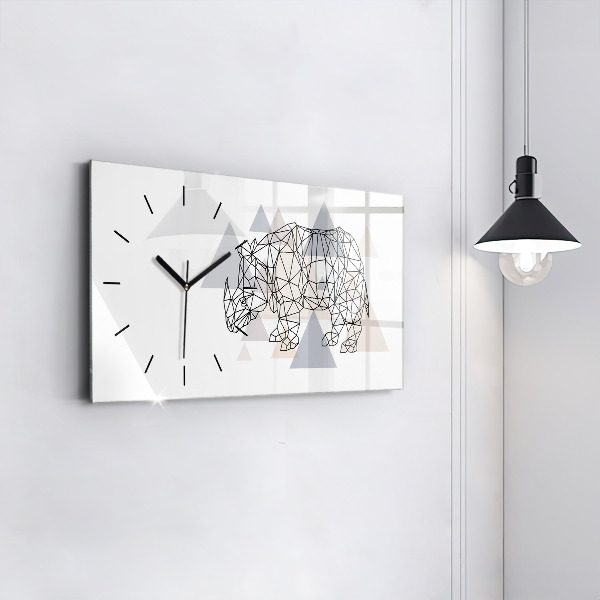Glass wall clock rectangular Geometric Pattern