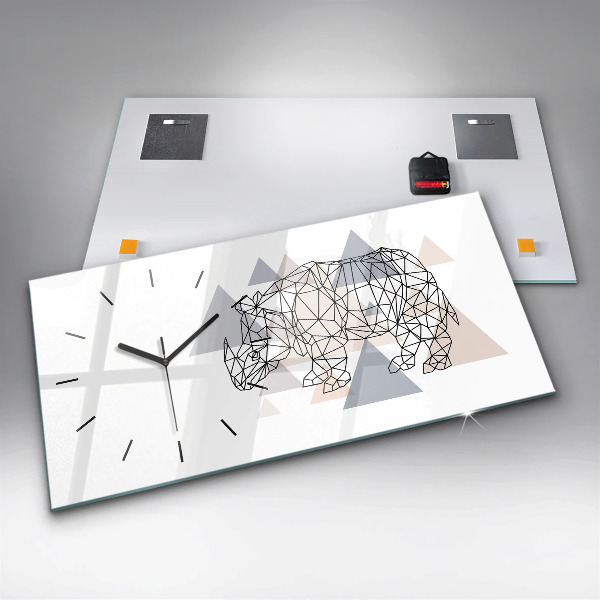 Glass wall clock rectangular Geometric Pattern
