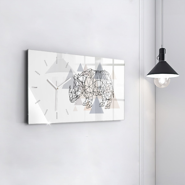 Glass wall clock rectangular Geometric Pattern