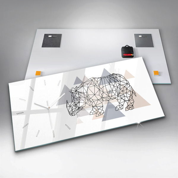Glass wall clock rectangular Geometric Pattern